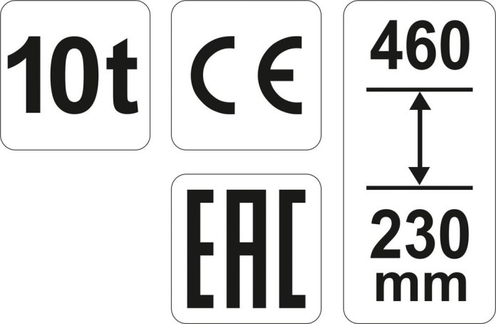 Czarny podnośnik Yato do 10 ton